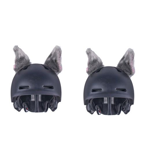 4PCS Motorcycle Plush Ear Helmet Decoration(Light Gray) - Ornamental Parts by PMC Jewellery | Online Shopping South Africa | PMC Jewellery | Buy Now Pay Later Mobicred