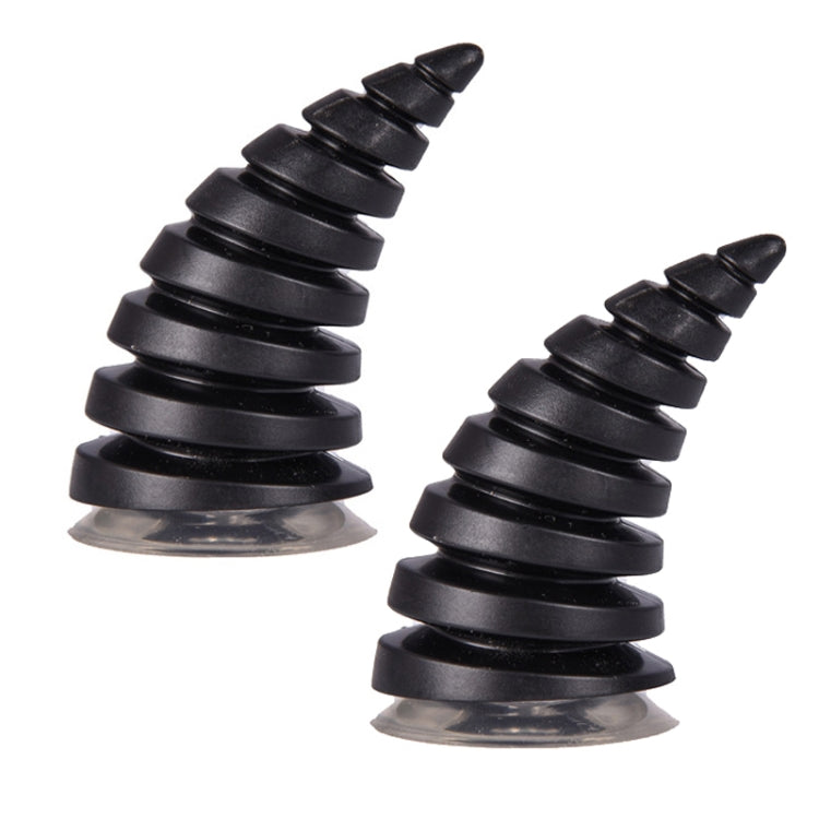 2PCS Motorcycle Horn Sucker Helmet Decoration(Black) - Ornamental Parts by PMC Jewellery | Online Shopping South Africa | PMC Jewellery