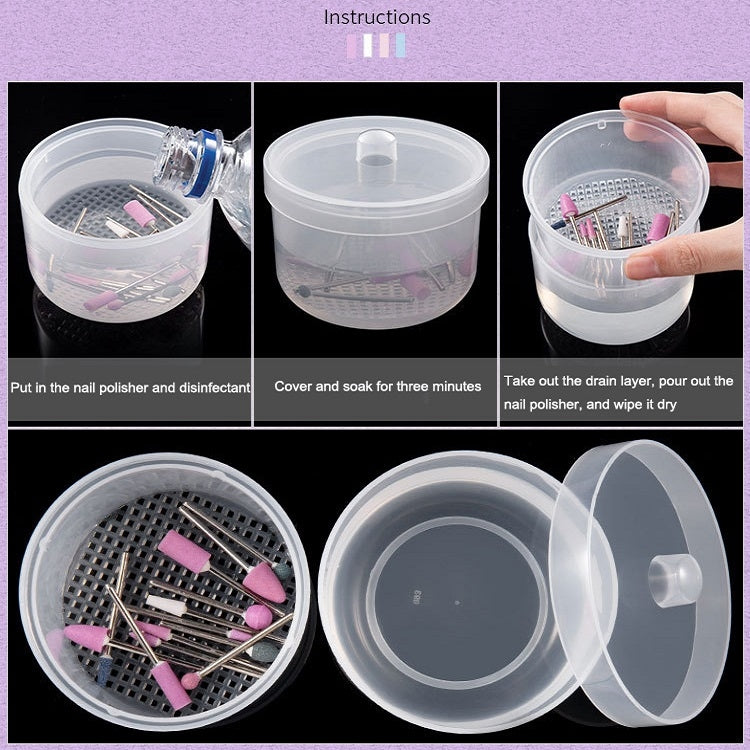 Nail Polisher Can Be Soaked And Drained Cleaning Disinfection Box(Pink) - Grinding Tools & Accessories by PMC Jewellery | Online Shopping South Africa | PMC Jewellery | Buy Now Pay Later Mobicred