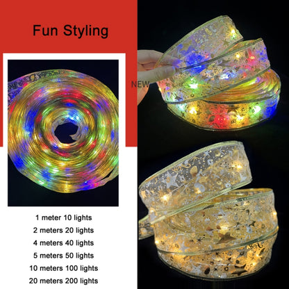 Christmas LED Lights Bronzing Double Ribbon String Lights, Specification: 20m(Silver Warm Light) - Decoration Lamps by PMC Jewellery | Online Shopping South Africa | PMC Jewellery