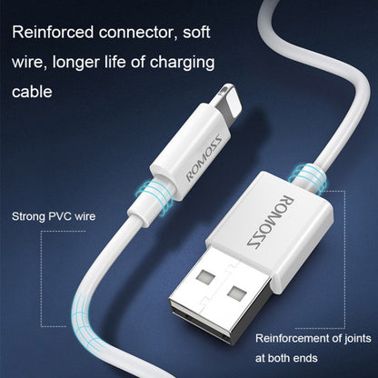 ROMOSS CB12 2.4A Mobile Phone USB Charging Data Cable for iPhone, Length: 1m - Normal Style Cable by ROMOSS | Online Shopping South Africa | PMC Jewellery | Buy Now Pay Later Mobicred