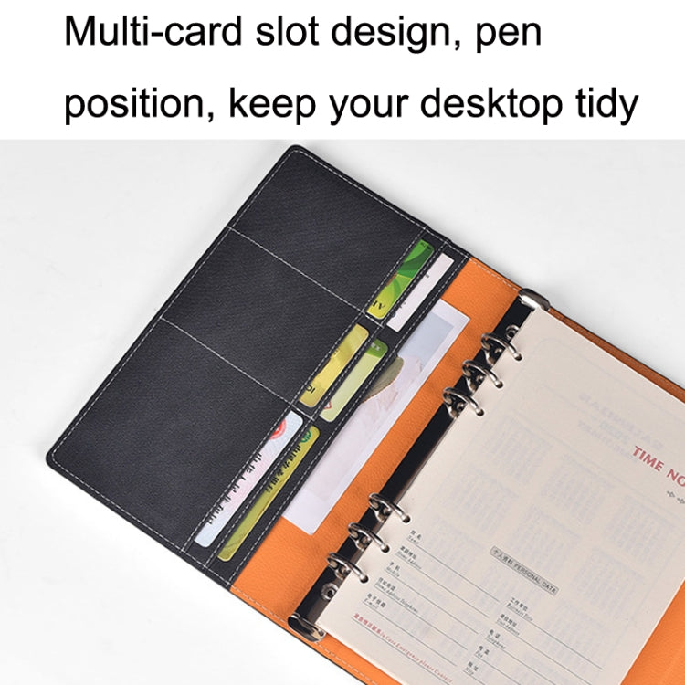 A5 Business Loose-leaf Notebook Office Stationery Leather PU Notepad(Red Brown) - Notebooks by PMc TechLife | Online Shopping South Africa | PMc TechLife | Buy Now Pay Later Mobicred