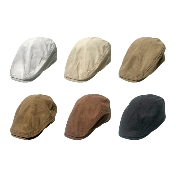 Retro Forward Cap Linen Cap Spring And Summer Beret(Dark Khaki) - Peaked Cap by PMC Jewellery | Online Shopping South Africa | PMC Jewellery