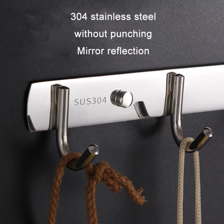 304 Stainless Steel No Punching Door Rear Coat Hook, Specification: 4 Hooks - Shelf & Hooks by PMC TechLife | Online Shopping South Africa | PMC TechLife