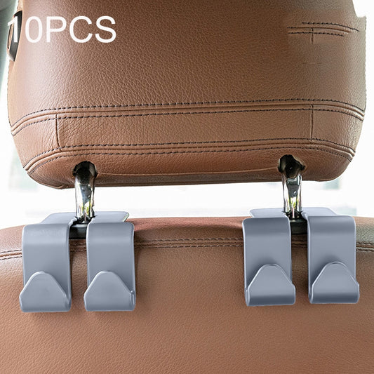 10PCS A-3 Car Hidden Seat Back Hook Multifunctional Rear Phone Holder Hook(Gray) - Auto Fastener & Clips by PMC Jewellery | Online Shopping South Africa | PMC Jewellery | Buy Now Pay Later Mobicred