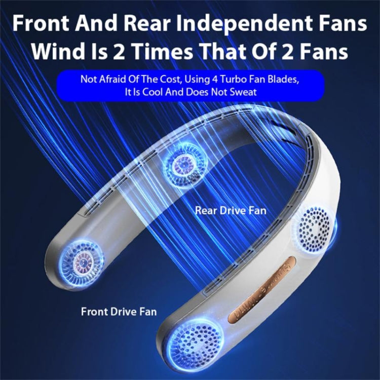 Lazy Hanging Neck Fan Bladeless Silent Sports Fan,Model: A306 Four -core 4000 mAh White - Electric Fans by PMC Jewellery | Online Shopping South Africa | PMC Jewellery