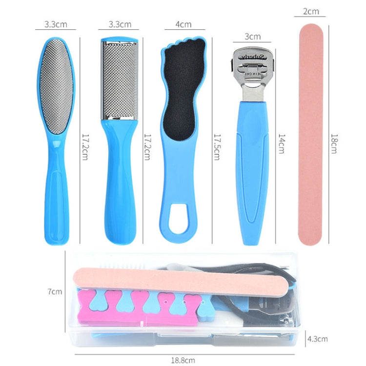 HT16-2 16 In 1 Foot File And Grinder Peeling Pedicure Set(Blue) - Grinding Tools & Accessories by PMC Jewellery | Online Shopping South Africa | PMC Jewellery | Buy Now Pay Later Mobicred