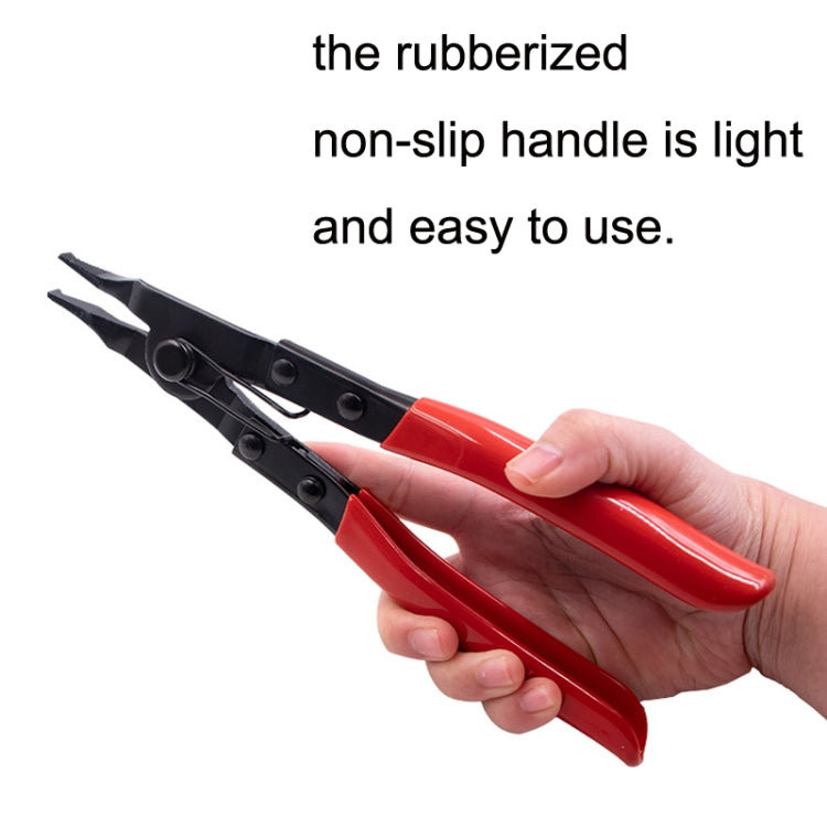 Reinforced Flat Circlip Pliers Flat-mouth Snap Ring Pliers(Red) - Pliers by PMC TechLife | Online Shopping South Africa | PMC TechLife | Buy Now Pay Later Mobicred
