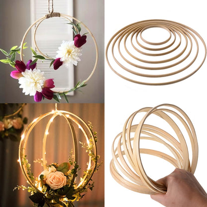 10 PCS Bamboo Circle Fan Frame Dream Catcher Making Circle Material, Size: 10cm(Inner Ring) - Arts & Crafts by PMC Jewellery | Online Shopping South Africa | PMC Jewellery