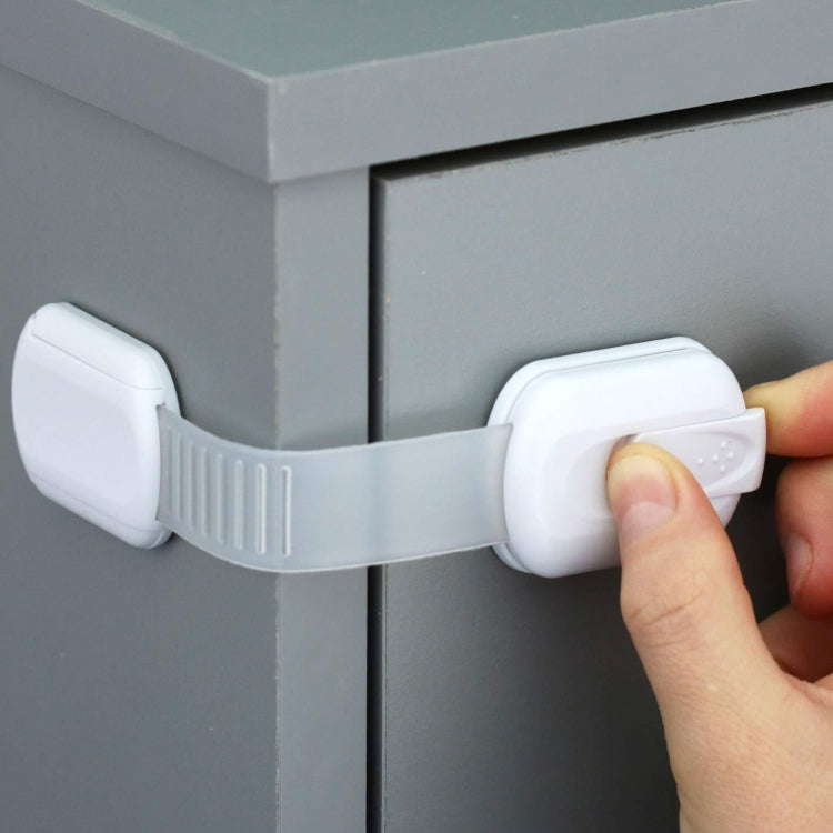 Slide Adjust Baby Safety Lock Refrigerator Drawer Lock(White) - Safety Equipment by PMC Jewellery | Online Shopping South Africa | PMC Jewellery