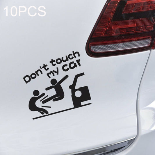 10PCS Reflective Funny Text Do Not Touch My Car Car Sticker(Black) - Decorative Sticker by PMC Jewellery | Online Shopping South Africa | PMC Jewellery | Buy Now Pay Later Mobicred