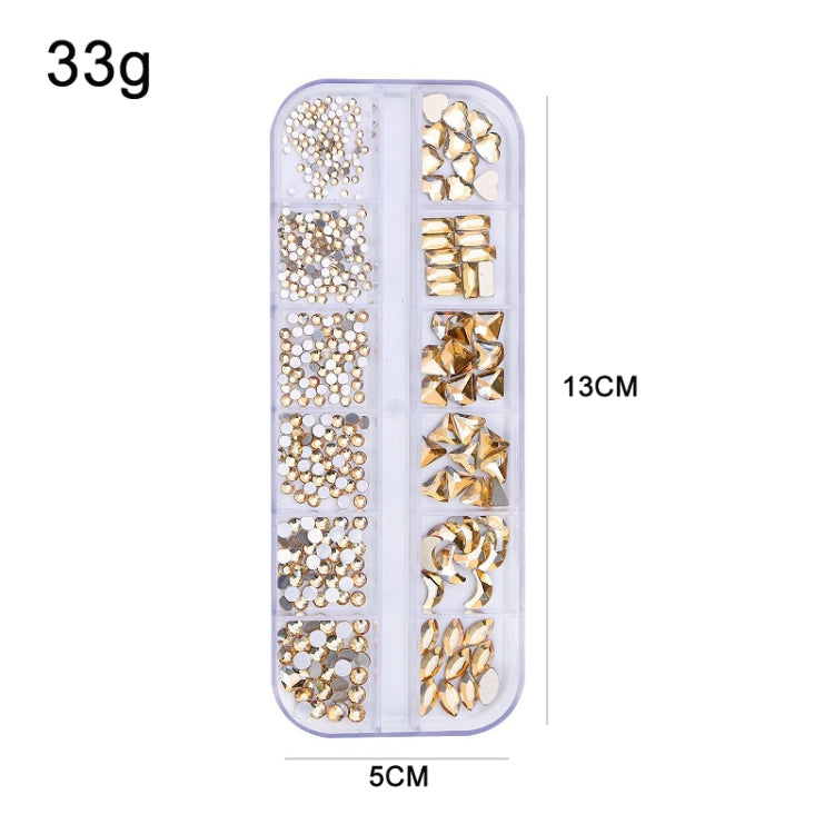 12 Grid Flat Bottom Shaped Nail Rhinestones Nail Decoration, Specification: 12 - Nail Stickers by PMC Jewellery | Online Shopping South Africa | PMC Jewellery | Buy Now Pay Later Mobicred