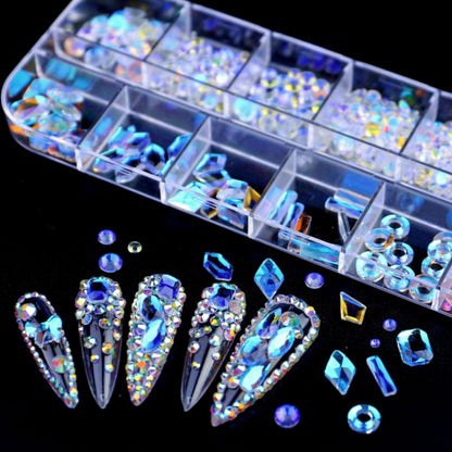 12 Grid Flat Bottom Shaped Nail Rhinestones Nail Decoration, Specification: 21 - Nail Stickers by PMC Jewellery | Online Shopping South Africa | PMC Jewellery | Buy Now Pay Later Mobicred