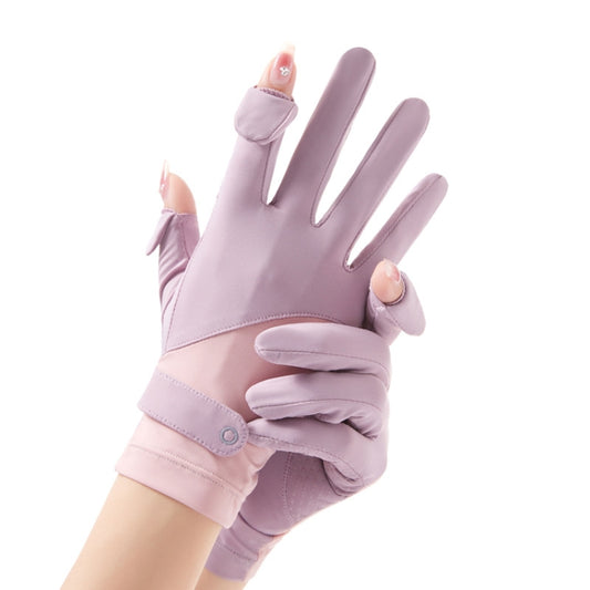 FSN02 1pair UV Resistant Ice Silk Breathable Cool Non-Slip Cycling Driving Thin Gloves Free Code(Purple Pink) - Safety Gloves by PMC Jewellery | Online Shopping South Africa | PMC Jewellery