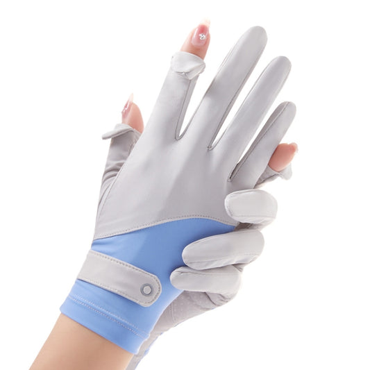 FSN02 1pair UV Resistant Ice Silk Breathable Cool Non-Slip Cycling Driving Thin Gloves Free Code(Blue White) - Safety Gloves by PMC Jewellery | Online Shopping South Africa | PMC Jewellery | Buy Now Pay Later Mobicred