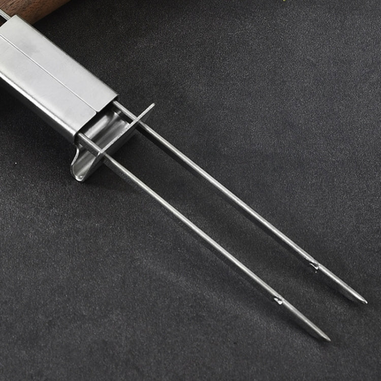 2 PCS Stainless Steel Semi-Automatic Double Head BBQ Fork Outdoor BBQ Tool - Cookwares & Tablewares by PMC Jewellery | Online Shopping South Africa | PMC Jewellery