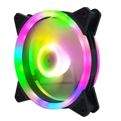 Computer CPU RGB luminous Radiator 2 Fans+Remote Control - Fan Cooling by PMC Jewellery | Online Shopping South Africa | PMC Jewellery | Buy Now Pay Later Mobicred