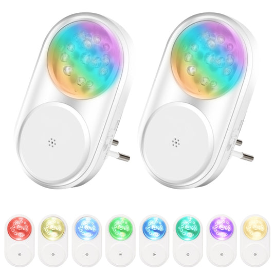 2 PCS Smart LED Light Control Night Light RGB Colorful Atmosphere Light with Sleeping Light(EU Plug) - Sensor LED Lights by PMC Jewellery | Online Shopping South Africa | PMC Jewellery | Buy Now Pay Later Mobicred