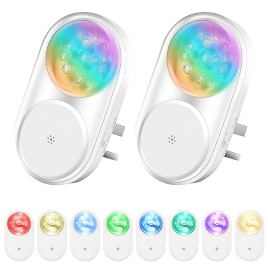 2 PCS Smart LED Light Control Night Light RGB Colorful Atmosphere Light with Sleeping Light(UK Plug) - Sensor LED Lights by PMC Jewellery | Online Shopping South Africa | PMC Jewellery | Buy Now Pay Later Mobicred