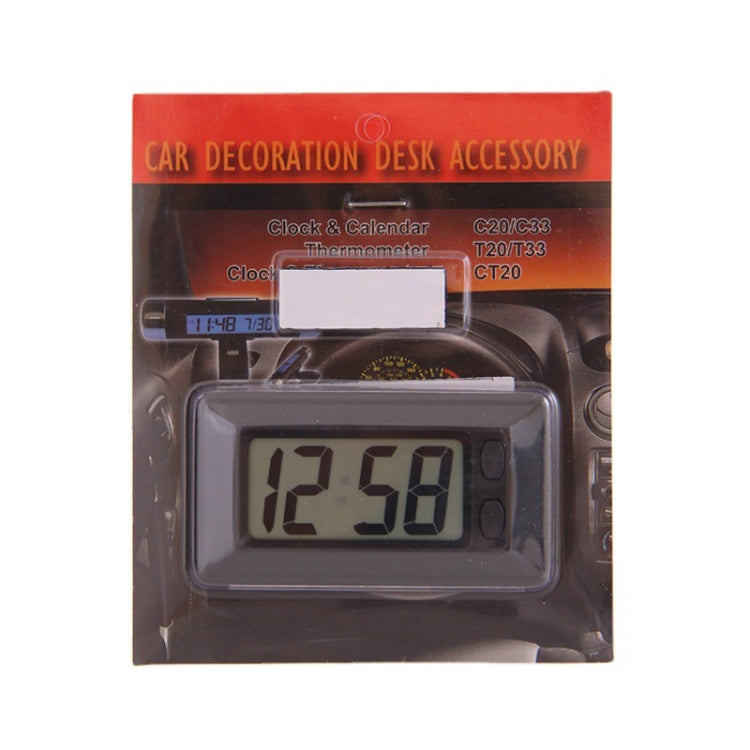 C33 Mini Home Car Electronic Clock With Hook And Loop Fastener(Black) - Clocks & Car Meters by PMC TechLife | Online Shopping South Africa | PMC TechLife | Buy Now Pay Later Mobicred