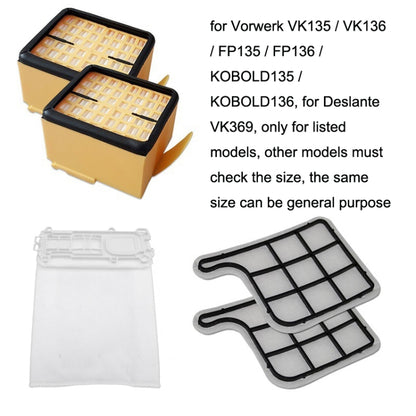5PCS Dust Bag For Vorwerk VK135 / VK136 Vacuum Cleaner Accessories - Other Accessories by PMC Jewellery | Online Shopping South Africa | PMC Jewellery