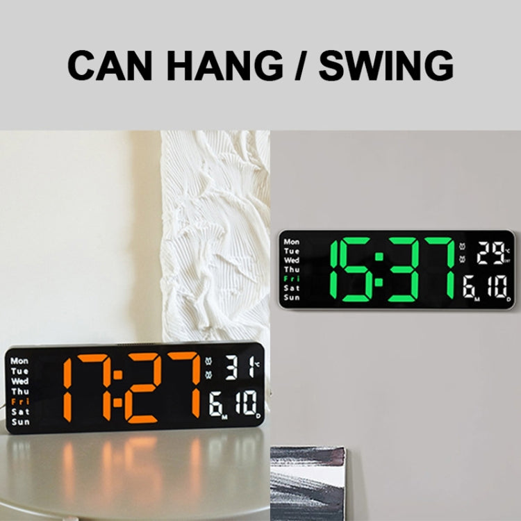 6629 13 Inch Multifunctional LED Living Room Large Screen Wall Clock(Black Shell Red Light) - Wall Clock by PMc TechLife | Online Shopping South Africa | PMc TechLife | Buy Now Pay Later Mobicred