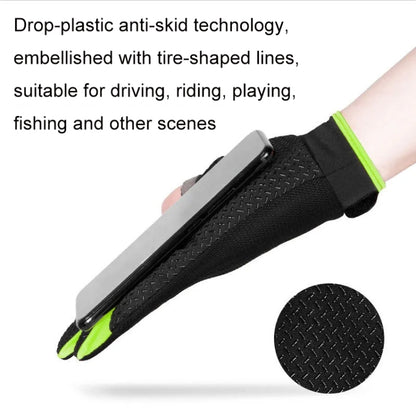 1 Pair QX0008 Outdoor Sunscreen Non-Slip Exposed Two-Finger Fishing Gloves, Size: Free Size(Fluorescent Green) - Safety Gloves by PMC Jewellery | Online Shopping South Africa | PMC Jewellery