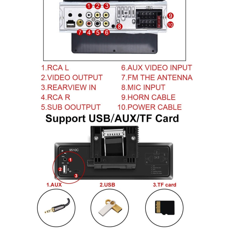 C800 9.5 Inch MP5 Single Butt Carplay Player, Style: Standard - free shipping - PMC TechLife - Order now!