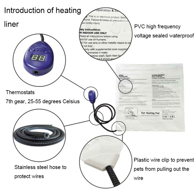 30x30cm Coffee 12V Low Voltage Multifunctional Warm Pet Heating Pad Pet Electric Blanket(EU Plug) - Pads by PMC TechLife | Online Shopping South Africa | PMC TechLife | Buy Now Pay Later Mobicred