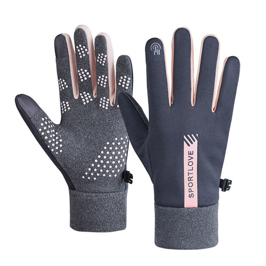 1 Pair Velvet and Thick Cycling Windproof and Cold Warm Gloves, Style: Female Version (Grey) - Safety Gloves by PMC Jewellery | Online Shopping South Africa | PMC Jewellery | Buy Now Pay Later Mobicred