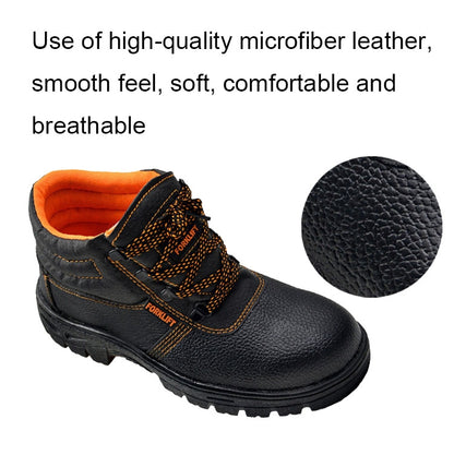 215 Microfiber Leather Anti-puncture Wear-resistant Work Shoes Smash-proof Oil-resistant Safety Shoes, Spec: High-top (42) - Casual Shoes by PMC Jewellery | Online Shopping South Africa | PMC Jewellery