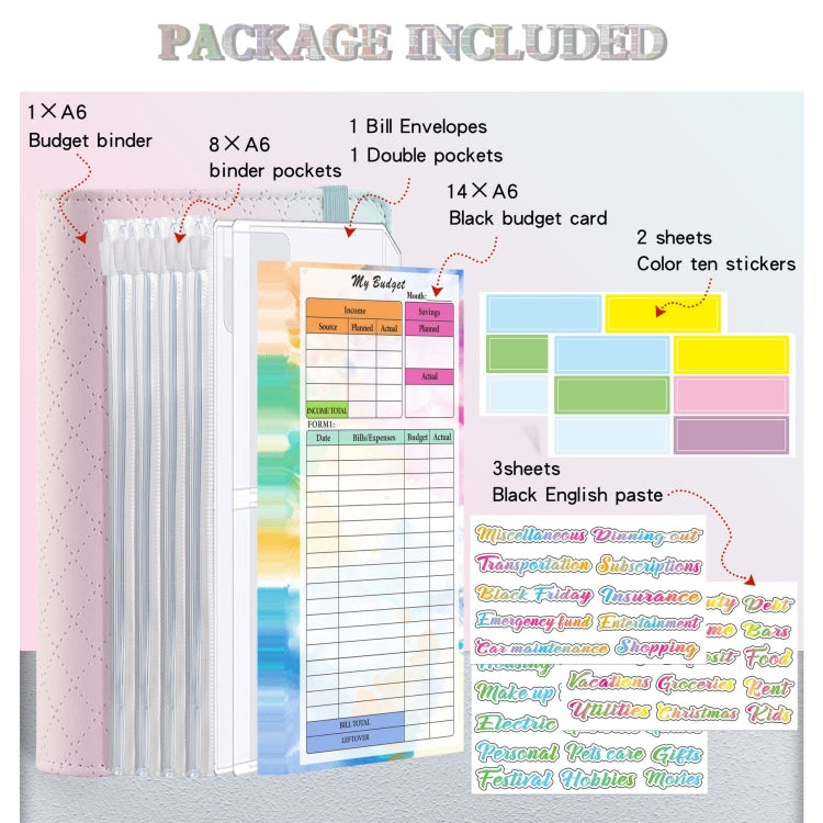 A6 Gradient Macaroon Loose-leaf Handbook Cash Budget Book(Green Blue White) - Notebooks by PMC Jewellery | Online Shopping South Africa | PMC Jewellery