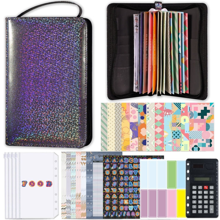 A6 Handheld Zipper Bag Type Large Capacity Cash Budget Book Handbook(Black Gray) - free shipping - PMc TechLife - Order now!