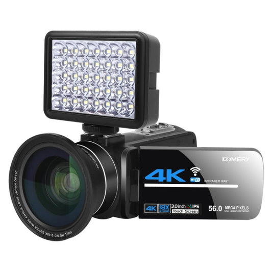 KOMERY  AF2 5600PX 18X Zoom 4K Digital Video Camera With Fill Light + Wide Angle Lens - Video Cameras by PMC Jewellery | Online Shopping South Africa | PMC Jewellery | Buy Now Pay Later Mobicred