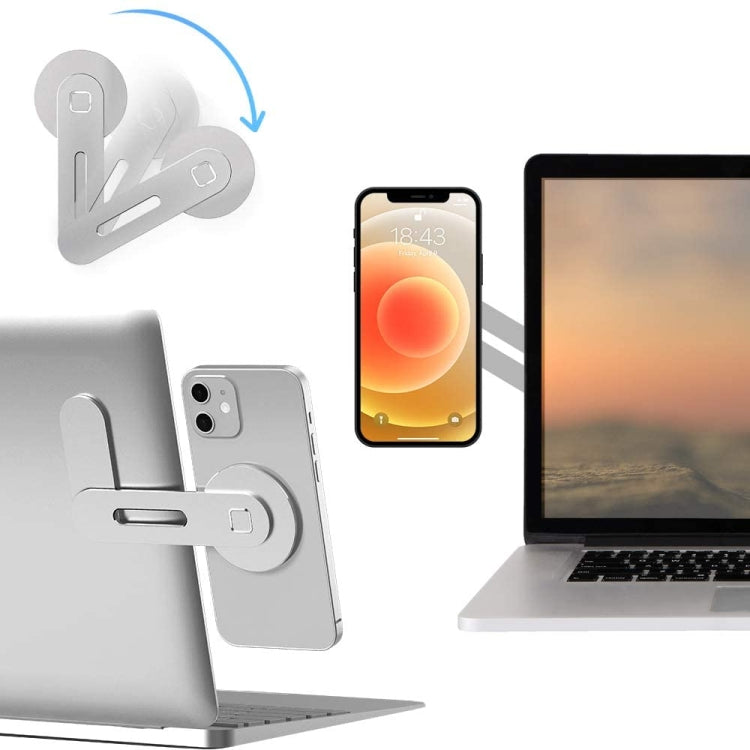 Laptop Phone Expansion Bracket Aluminum Magnetic Phone Stand(Blue) - Laptop Stand by PMC Jewellery | Online Shopping South Africa | PMC Jewellery | Buy Now Pay Later Mobicred