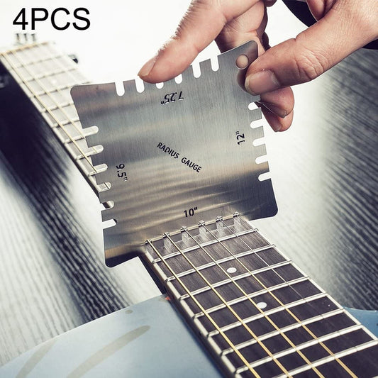 4 PCS/ Set Guitar With Teeth Ruler Guitar Repair Measuring Ruler Tools - Stringed Instruments by PMC Jewellery | Online Shopping South Africa | PMC Jewellery