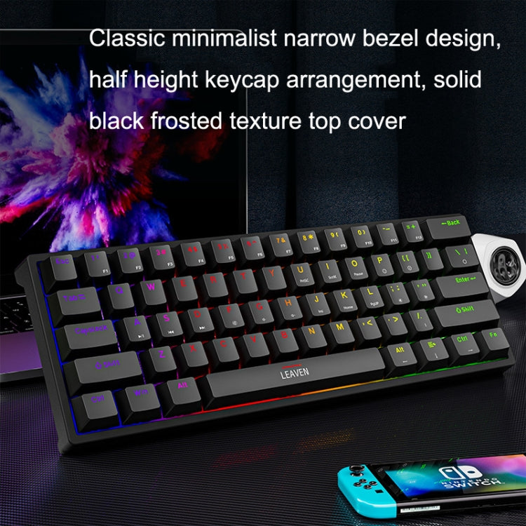 LEAVEN K620 61 Keys Hot Plug-in Glowing Game Wired Mechanical Keyboard, Cable Length: 1.8m, Color: White Green Shaft - Wired Keyboard by LEAVEN | Online Shopping South Africa | PMC Jewellery | Buy Now Pay Later Mobicred