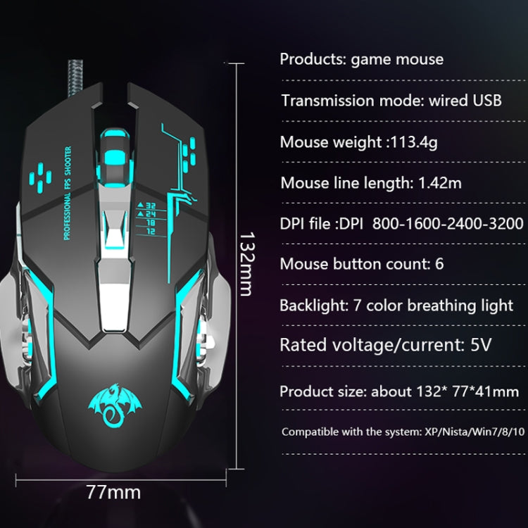 LEAVEN X6 6 Keys Game Computer Ergonomic Wired Mouse, Cable Length: 1.42m(Pink) - free shipping - PMC Jewellery - Order now!