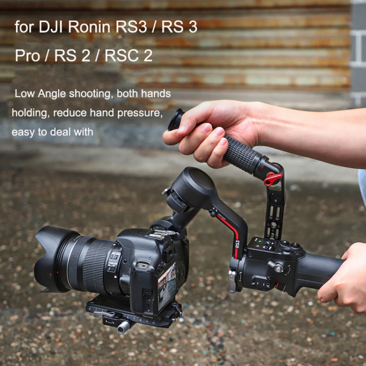 For DJI Ronin RS3 Pro Adjustable Angle Aluminum Alloy Handle Stabilizer(Black) -  by PMC Jewellery | Online Shopping South Africa | PMC Jewellery