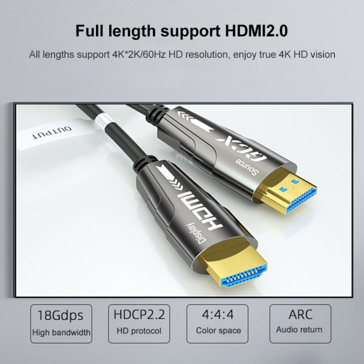 HDMI 2.0 Male To HDMI 2.0 Male 4K HD Active Optical Cable, Cable Length: 15m - Audio Optical Cables by PMC Jewellery | Online Shopping South Africa | PMC Jewellery | Buy Now Pay Later Mobicred