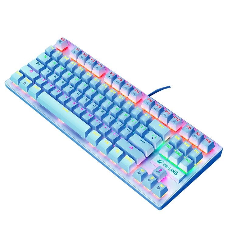 ZIYOULANG K2 87 Keys Office Laptop Punk Glowing Mechanical Wired Keyboard, Cable Length: 1.5m, Color: Blue - Wired Keyboard by ZIYOULANG | Online Shopping South Africa | PMC Jewellery | Buy Now Pay Later Mobicred