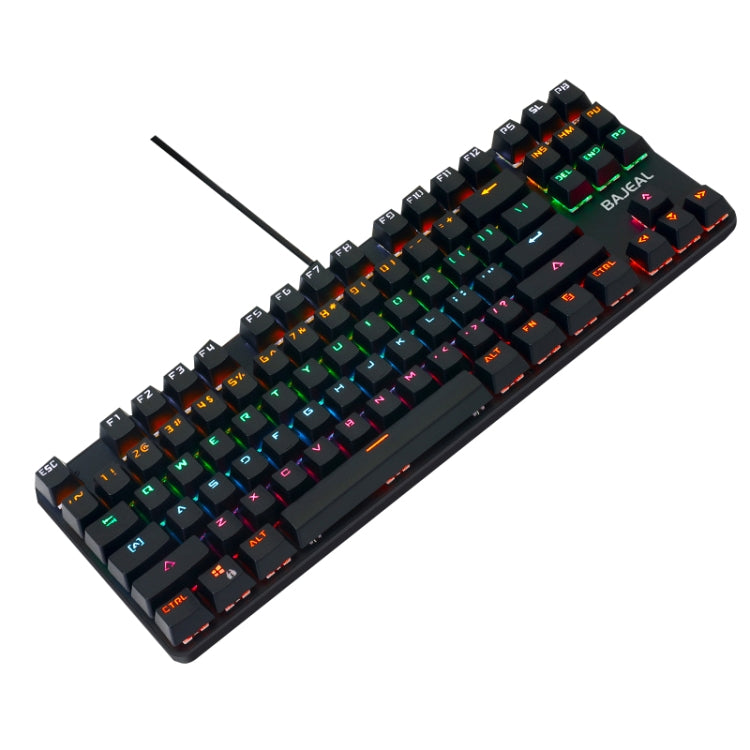 BAJEAL K100 87 Keys Green Shaft Wired Mechanical Keyboard, Cable Length: 1.6m(Black) - Wired Keyboard by BAJEAL | Online Shopping South Africa | PMC Jewellery | Buy Now Pay Later Mobicred