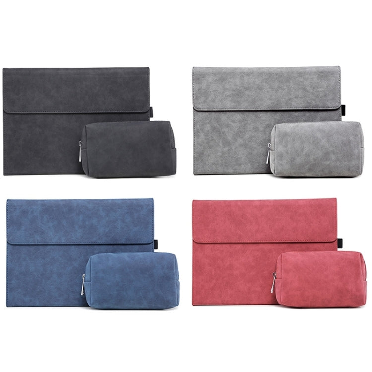 For Microsoft Surface Pro 8 Tablet Protective Case Holder(South African Sheepskin Red Case + Power Supply Bag) - Others by PMC Jewellery | Online Shopping South Africa | PMC Jewellery | Buy Now Pay Later Mobicred