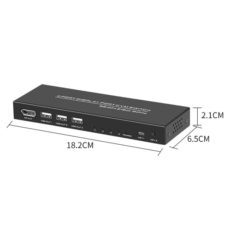 FJGEAR FJ-DK401 60HZ 4 Ports DP+USB To KVM Switcher With Desktop Controller - Switch by FJGEAR | Online Shopping South Africa | PMC Jewellery | Buy Now Pay Later Mobicred