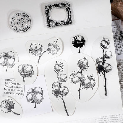 5 PCS Vintage Botanical Arrangement Handbook Clear Silicone Stamp(Butterfly) - Handbook Decorative Stickers by PMC Jewellery | Online Shopping South Africa | PMC Jewellery