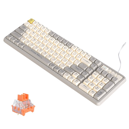 LANGTU GK102 102 Keys Hot Plugs Mechanical Wired Keyboard. Cable Length: 1.63m, Style: RGB Version Gold Shaft (Beige Knight) - Wired Keyboard by LANGTU | Online Shopping South Africa | PMC Jewellery | Buy Now Pay Later Mobicred