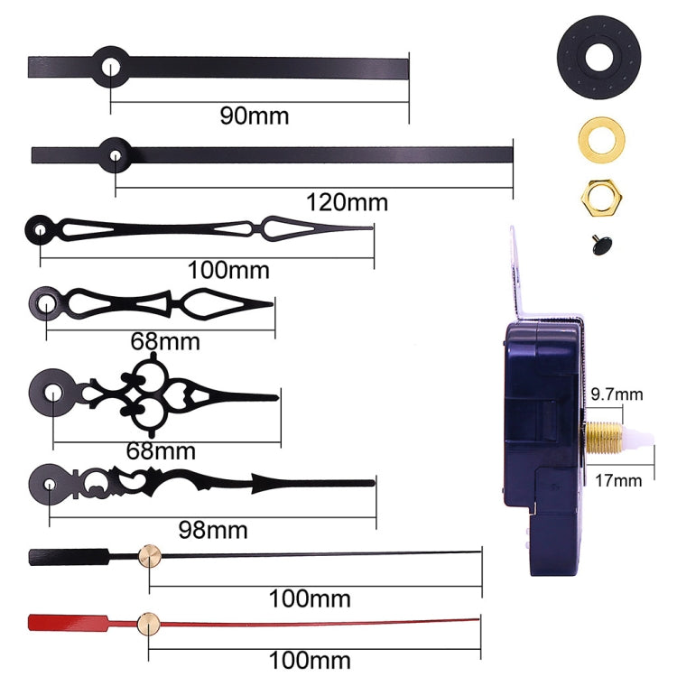 Shaft Length 17mm Quartz Clock Movement +  3 Sets Hands DIY Kit - DIY Clocks by PMC TechLife | Online Shopping South Africa | PMC TechLife | Buy Now Pay Later Mobicred