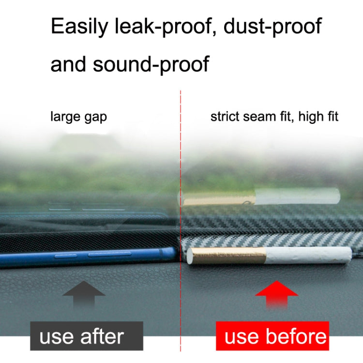 N856 Carbon Fiber Pattern Car Elastomer Seal Rubber Strip Instrument Panel Leakproof Dustproof Soundproof Universal - sealing strips by PMC TechLife | Online Shopping South Africa | PMC TechLife | Buy Now Pay Later Mobicred