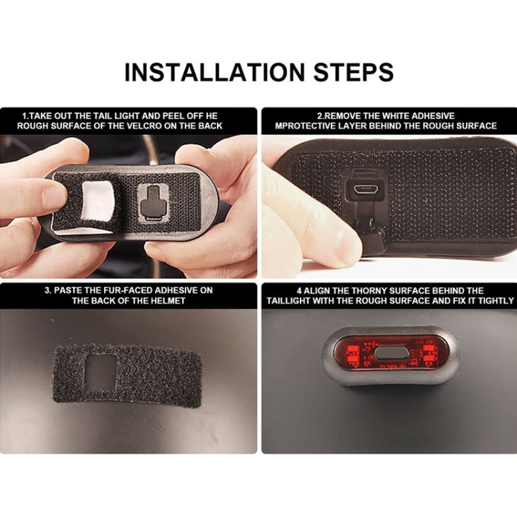Motorbike Helmet Warning Light USB Rechargeable Waterproof Tail Light, Specification: 4 Beads - Signal Lights by PMC TechLife | Online Shopping South Africa | PMC TechLife | Buy Now Pay Later Mobicred