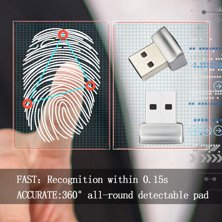 TRU7 USB Fingerprint Reader Module for Windows 8 / 10 / 11 Hello(Silver Gray) - Gadget by PMC Jewellery | Online Shopping South Africa | PMC Jewellery | Buy Now Pay Later Mobicred